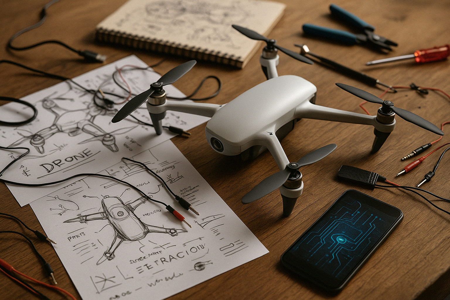 Drone on desk